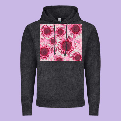 Breast Cancer Sunflower Vintage Hoodie Designed By Cowgirlartshop