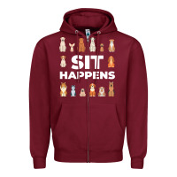 Burgundy Dog Funny S It Happens Pet Sitting Design Zipper Hoodie - trangStudio