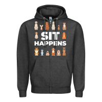 Charcoal Heather Dog Funny S It Happens Pet Sitting Design Zipper Hoodie - trangStudio