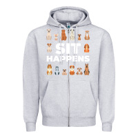 Heather Grey Dog Funny S It Happens Pet Sitting Design Zipper Hoodie - trangStudio