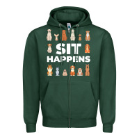 Sports Green Dog Funny S It Happens Pet Sitting Design Zipper Hoodie - trangStudio