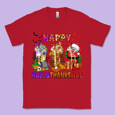 Happy Hallothanksmas Coffee Cups Classic Tee Designed By Texasbilliewilder