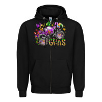 Black mardi gras monster truck Zipper Hoodie - RacoonDesign