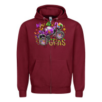 Burgundy mardi gras monster truck Zipper Hoodie - RacoonDesign