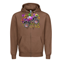 Chestnut mardi gras monster truck Zipper Hoodie - RacoonDesign