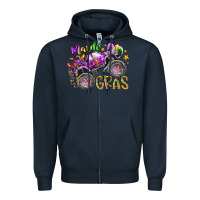Navy mardi gras monster truck Zipper Hoodie - RacoonDesign