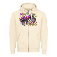 Sandshell mardi gras monster truck Zipper Hoodie - RacoonDesign