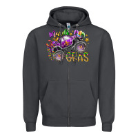 Smoke mardi gras monster truck Zipper Hoodie - RacoonDesign