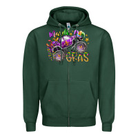 Sports Green mardi gras monster truck Zipper Hoodie - RacoonDesign