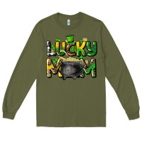 Army Green lucky mom St. Patrick's Long Sleeve Tee - HowdyJamesFarm