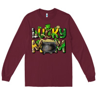 Burgundy lucky mom St. Patrick's Long Sleeve Tee - HowdyJamesFarm