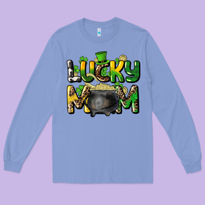 Lucky Mom St. Patrick's Long Sleeve Tee Designed By Howdyjamesfarm