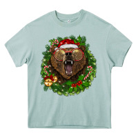 Arona christmas bear  wreath Heavy Core Tee - BarkalooDesign