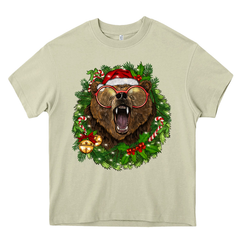 Christmas Bear  Wreath Heavy Core Tee by BarkalooDesign | Teevron