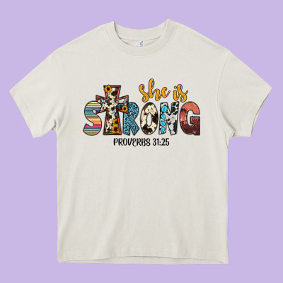 She İs Strong Proverbs 31 25 Heavy Core Tee Designed By Jahusdesignshop