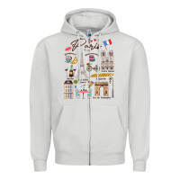 Dove Grey paris bonjour eiffel tower paris lover paris traveling vacay Zipper Hoodie - trangStudio