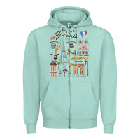 Seafoam paris bonjour eiffel tower paris lover paris traveling vacay Zipper Hoodie - trangStudio