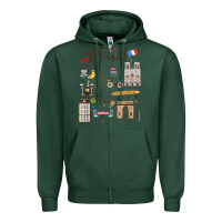 Sports Green paris bonjour eiffel tower paris lover paris traveling vacay Zipper Hoodie - trangStudio