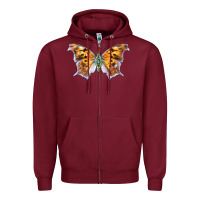 Burgundy Question Mark Butterfly Zipper Hoodie - LillyAllenDesigns