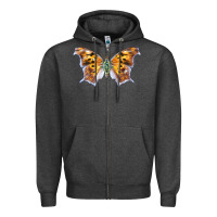 Charcoal Heather Question Mark Butterfly Zipper Hoodie - LillyAllenDesigns