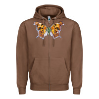 Chestnut Question Mark Butterfly Zipper Hoodie - LillyAllenDesigns
