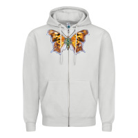 Dove Grey Question Mark Butterfly Zipper Hoodie - LillyAllenDesigns