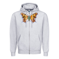 Heather Grey Question Mark Butterfly Zipper Hoodie - LillyAllenDesigns