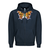 Navy Question Mark Butterfly Zipper Hoodie - LillyAllenDesigns