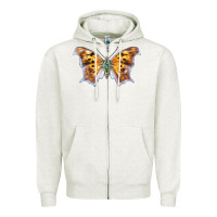 Oatmeal Heather Question Mark Butterfly Zipper Hoodie - LillyAllenDesigns
