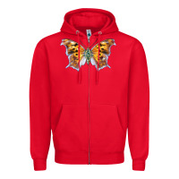 Red Question Mark Butterfly Zipper Hoodie - LillyAllenDesigns