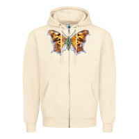 Sandshell Question Mark Butterfly Zipper Hoodie - LillyAllenDesigns