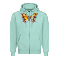 Seafoam Question Mark Butterfly Zipper Hoodie - LillyAllenDesigns