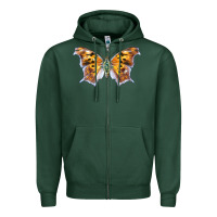 Sports Green Question Mark Butterfly Zipper Hoodie - LillyAllenDesigns