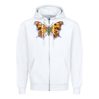 White Question Mark Butterfly Zipper Hoodie - LillyAllenDesigns