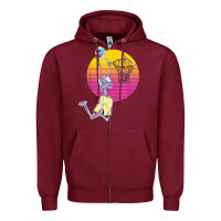 Burgundy basketball player halloween pumpkin skeletons kids boys Zipper Hoodie - trangStudio