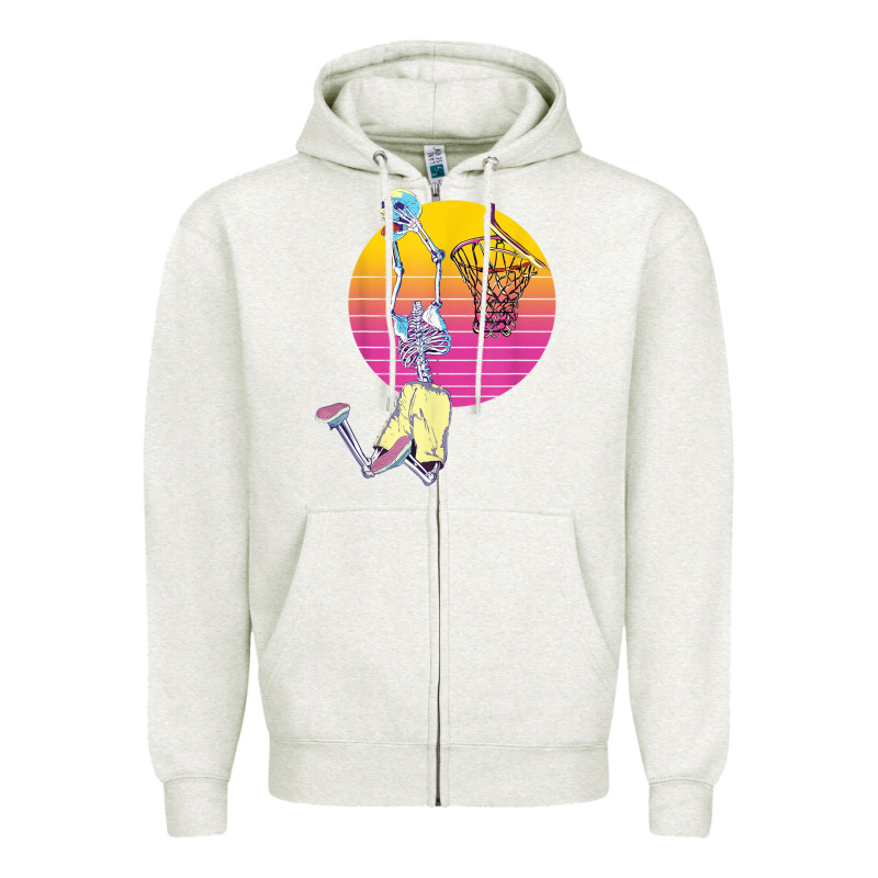Basketball Player Halloween Pumpkin Skeletons Kids Boys Zipper Hoodie by trangStudio | Teevron