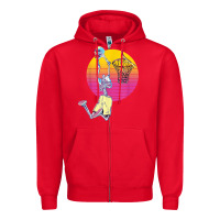 Red basketball player halloween pumpkin skeletons kids boys Zipper Hoodie - trangStudio