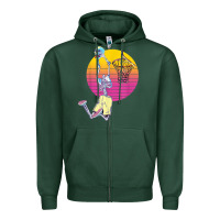 Sports Green basketball player halloween pumpkin skeletons kids boys Zipper Hoodie - trangStudio