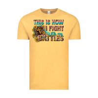 Vintage Mustard this is how i fight with my battles Vintage Tee - CowGirlArtShop