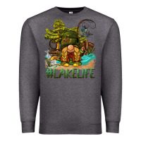 Charcoal Heather lake life gnome Premium Sweatshirt - BarkalooDesign