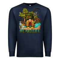 Navy lake life gnome Premium Sweatshirt - BarkalooDesign