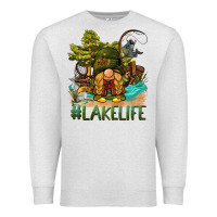 Oatmeal Heather lake life gnome Premium Sweatshirt - BarkalooDesign