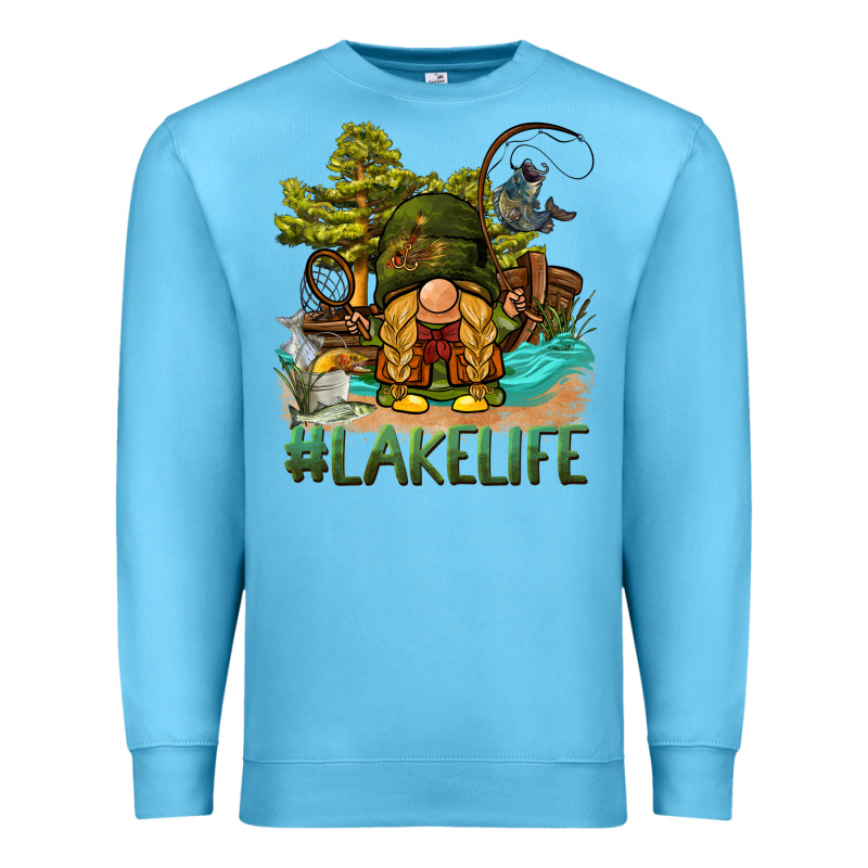 Lake Life Gnome Premium Sweatshirt by BarkalooDesign | Teevron