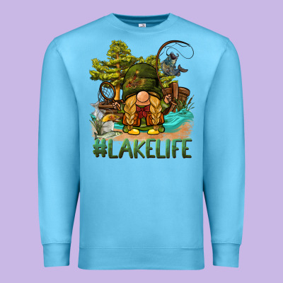 Lake Life Gnome Premium Sweatshirt Designed By Barkaloodesign