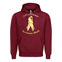 Burgundy childhood cancer awareness children cure kids Zipper Hoodie - DesignPulse