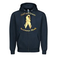 Navy childhood cancer awareness children cure kids Zipper Hoodie - DesignPulse