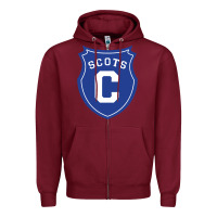 Burgundy covenant college scots Zipper Hoodie - DesignPulse