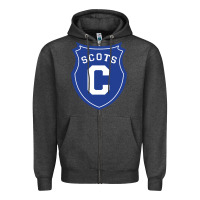Charcoal Heather covenant college scots Zipper Hoodie - DesignPulse