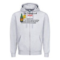 Heather Grey the 4 stages of soju i'm rich i'm good looking t shirt Zipper Hoodie - DesignPulse