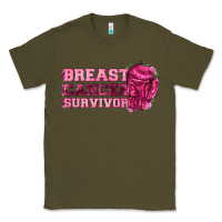 Army Green Breast Cancer Survivor Classic Tee - texasbilliewilder